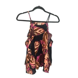 Mossimo Navy Ruffle Back Cut-out Flowy Spaghetti Strap top Size M GUC